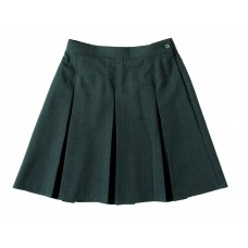 Girls Grey Zeco Stitched Down Box Pleat Skirt